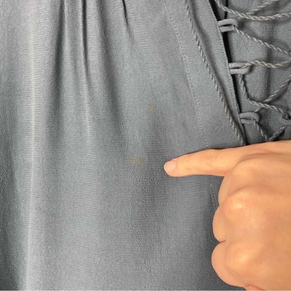 Madewell Size Medium Lace Up Oversized Flowy Blue - Picture 4 of 7
